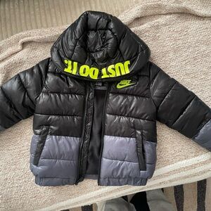 Nike Kids Puffer Jacket Black and Gray